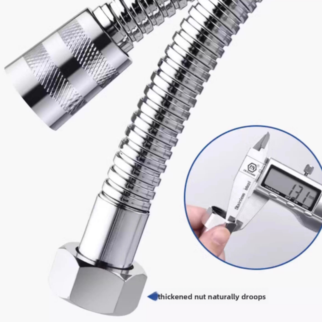 1.5 Metre Paslanmaz Çelik Örgülü Duş Hortumu – Sızdırmaz & Esnek Yapı