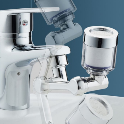 1080° Döner Filtreli Musluk Ucu – Çift Eksenli & Su Tasarruflu Krom Model