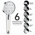 6 Fonksiyonlu Filtreli Krom Duş Başlığı
