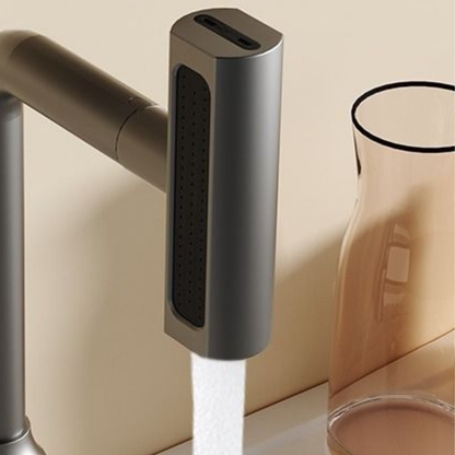 4 Fonksiyonlu 360° Döner Başlıklı Antrasit Musluk Ucu Adaptörü