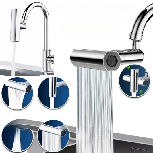 4 Fonksiyonlu Krom Musluk Ucu – 360° Döner