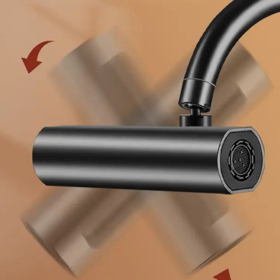 4 Fonksiyonlu Siyah Musluk Ucu Döner Başlıklı