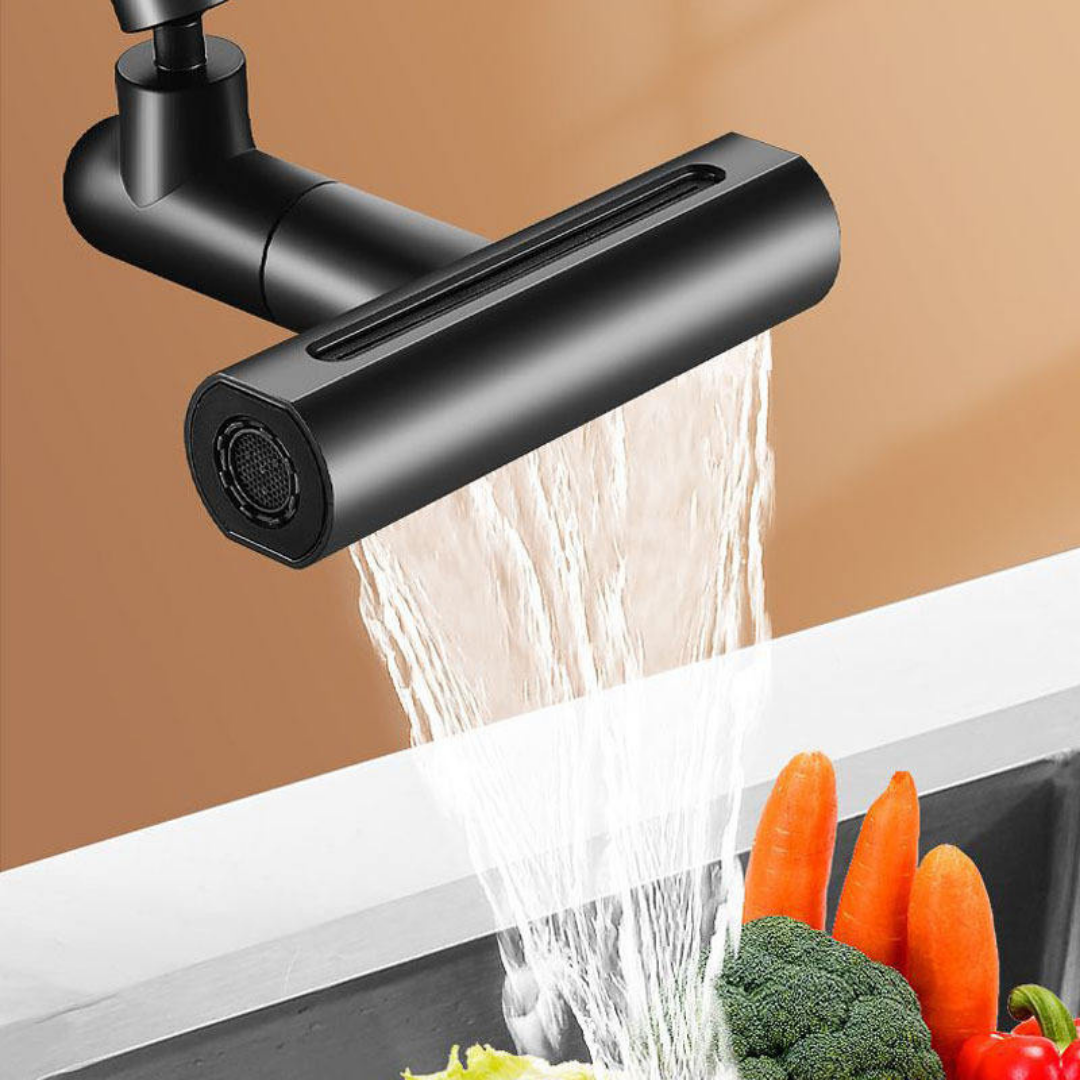 4 Fonksiyonlu Siyah Musluk Ucu Döner Başlıklı