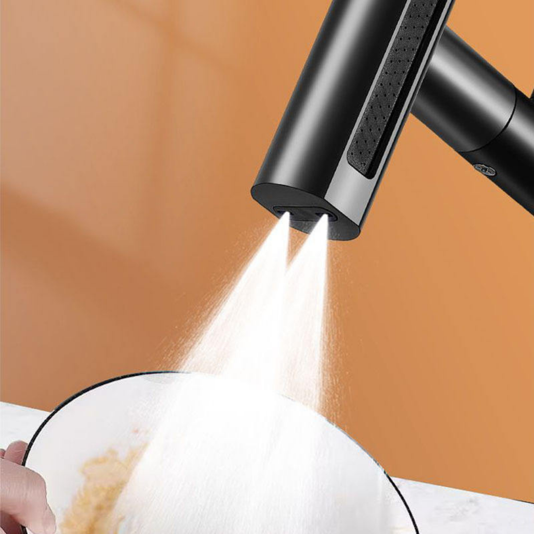 4 Fonksiyonlu Siyah Musluk Ucu Döner Başlıklı