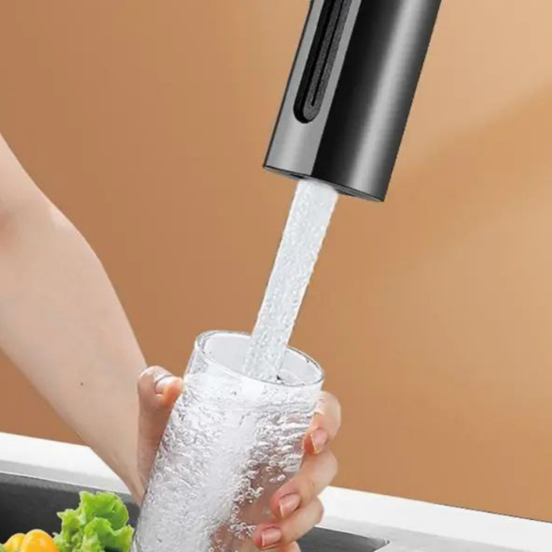 4 Fonksiyonlu Siyah Musluk Ucu Döner Başlıklı